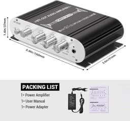2.1 Kanaals Bluetooth Mini Stereo Versterker met Hoofdtelefoonaansluiting - Krachtige Hi-Fi Audio — thumbnail 5
