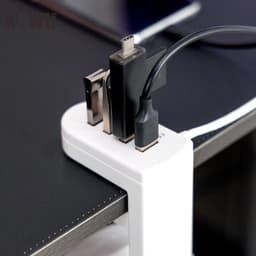 360° draaibare hoofdtelefoonstandaard met verstelbare veerklem, gaming headset hanger - wit. - USB 3.0 x 1, USB 2.0 x 3 — thumbnail 5
