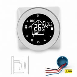 Wifi Inbouw Thermostaat | Touchscreen App bediening | Inbouw | Programmeerbaar | Tuya Smart Life | Google Home Alexa | Wit — thumbnail 1