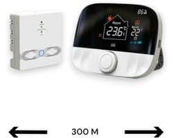 Thermostaat | Draadloos | Wifi | Draaiknop bediening | Opbouwmontage | Verwarmen | Tuya Smart Life | Zwart grijs