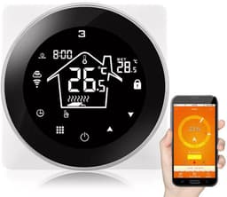 Inbouw Thermostaat | Wifi | App bediening | 4 draads | Programmeerbaar schema | Spraakbesturing | CV en Boiler | Zwart — thumbnail 3