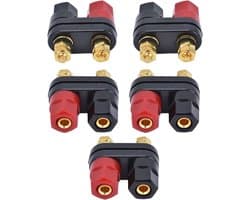 Berichten Versterker Terminal Binding Post Koper Vergulde Dual Banana Plug Zwart en Rood - Set van 5