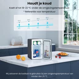 Mini koelkast 6L - Eten & drinken - Organizer - Auto koelkast - Compact - Zwart — thumbnail 2
