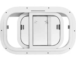 Allecto- Schuiframen voor boten - Van gehard glas - Robuust en bidirectioneel - Geschikt voor schepen - Met vast frame - Kleur zwart