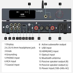 HiFi Audio Versterker met Hoofdtelefoonuitgang en MQA Ondersteuning — thumbnail 2