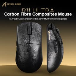 ATTACK SHARK R11 ULTRA Gaming Muis - Draadloos - Carbon Fiber - 8K Hz Polling Rate - PAW3950MAX Sensor - Forged Carbon Ink Blade — thumbnail 3