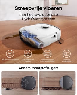 eufy Omni E25 - Robotstofzuiger met Vervangingssets - HydroJet dweilsysteem - 20.000 Pa zuigkracht - DuoSpiral borstels die ontklitten - CornerRover arm voor het schoonmaken van hoeken - alles-in-één station — thumbnail 2