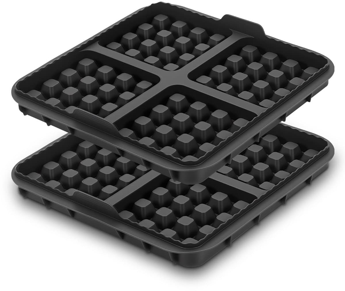 1 vierkante wafelvorm - Antiaanbak bakvorm Geschikt voor de meeste airfryers van 4-7 liter | Herbruikbaar Geschikt voor Belgische wafels, pannenkoeken en garde | Vaatwasmachinebestendig — afbeelding 1