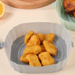 4 Stuks Air Fryer Bakje - Air Fryer Siliconen Bakvormen – Air Fryer Accessoires – ⌀ 21cm – Ronde Herbruikbare Air Fryer Liners – Antiaanbak – Hittebestendig — thumbnail 3