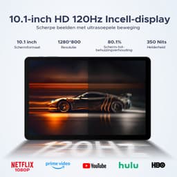 POCKAM P10 Pro - Tablet - 48 GB RAM (8+40 GB) + 128 GB ROM (2 TB/TF) - Android 16 - 10,1 inch HD 120 Hz - 8800 mAh - Gemini AI - T7250 Octa Core - Face ID - Dubbele luidsprekers, complete accessoirebundel met toetsenbord en stylus — thumbnail 5