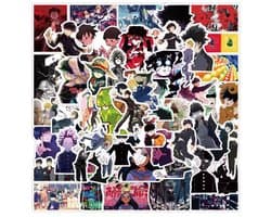 50pcs / stuks Mob Psycho 100 Stickers Anime 3-7cm Decals Sticker for Laptop Luggage Bagage Skateboard Gitaar Motor Kids Toys Speelgoed Vrouwen Mannen Kinderen Auto