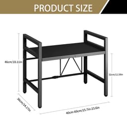 Deliqa magnetronrek organisator - zwart - uitschuifbaar - 42 - 64 cm - organizer - opbergrek - 20 kg draagvermogen - voor oven / magnetron / airfryers — thumbnail 6