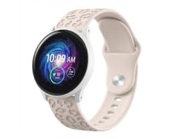Zandkleurig silicone horlogebandje Geschikt voor serie samsung galaxy watch 7 / 6 / 5 / 5 pro / 4 / FE / ACTIVE / ACTIVE 2 20 mm met gegraveerd patroon smartwatch band voor dames en heren