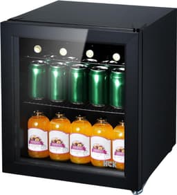 Quvo® Professionele Horica Minibar Koeling – Wijnkoelkast 48L – Flessenkoelkast met Glazen Deur – Mini Koelkast met Glazen Deur – Kleine Drankenkoelkast – 2 Opslagniveaus – Minibar - Zwart - 48cm x 43cm x 51cm — thumbnail 5