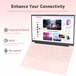 Laptop 15,6 inch, 8 GB DDR4, 512 GB SSD, Dual-Core 3050E (tot 2,80 GHz), notebook met vingerafdruksensor, verlicht toetsenbord, dubbele luidsprekers, HDMI, laptop voor studenten en kantoor — thumbnail 2