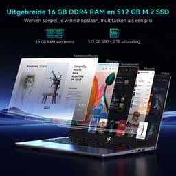 Blackview Hibook6-N150 Laptop (16G+512G) + DCM6 14" Dubbele Draagbare Monitor Set, Efficiënt Kantoor Accessoires (Laptop Tas/Muis/Toetsenbordstickers, Grijs) — thumbnail 2