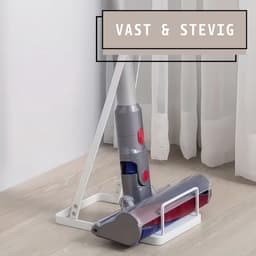 Universele Stofzuiger Standaard – Wit Staal – Voor Steelstofzuiger & Kruimeldief – Vrijstaand Docking Station – Ruimtebesparende Stofzuigerhouder / Staander - Zonder Boren — thumbnail 5