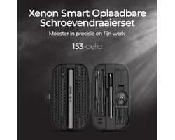 Xenon Smart 6833 Elektrische Schroevendraaierset 153-delig – Precisie Bitset met 140 Bits – Oplaadbaar – LED – Torque-instelling – Reparatieset voor Elektronica, Laptop & Telefoon