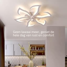 Zyrex® Plafonniere Met Ventilator - Plafondventilator - Plafondventilator Met Verlichting - Wit - 79cm x 79cm x 13cm — thumbnail 3