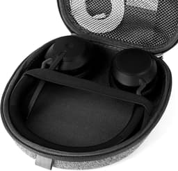 Allecto- Hoofdtelefoon draagtas - beschermende harde reistas - met kabel - opbergruimte voor oplader - grijs - hoofdtelefoon draagtas compatibel met verschillende merken - Jabra, Skullcandy, Mpow, Shure, Sennheiser — thumbnail 3