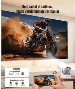 Aurixi® Mini beamers - Projector - Mini beamer - Wit - 10cm x 10cm x 18cm — thumbnail 2