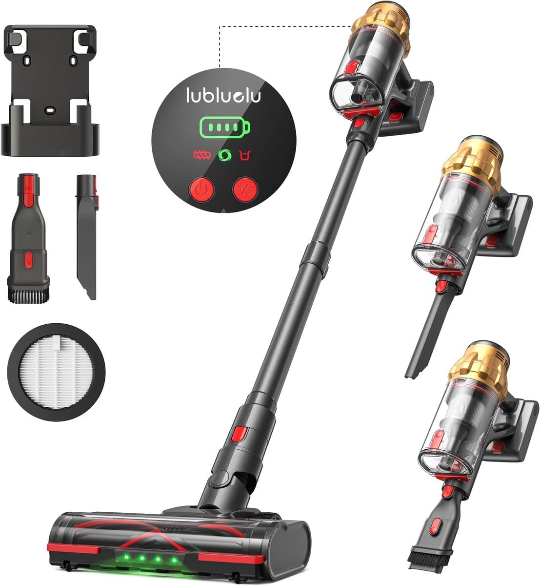 Lunekiss Draadloze Stofzuiger 50 kPa – 550W Krachtige Zuigkracht – Anti‑Tangle Borstel – 50 min Gebruikstijd – HEPA Filter — afbeelding 1