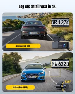 Aurixi® Dual Dashcam - Voor en Achter Camera – Auto Camera Met Nachtzicht – Zwart - 2cm x 8cm x 3cm — thumbnail 5