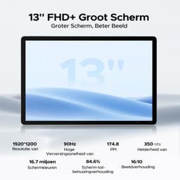 DOOGEE U13 VIP - Android Tablet - Gaming tablet - 32GB RAN + 256GB ROM /2TB - 13 inch - 11000mAh - Vier speakers -13MP + 5MP camera - 2.4G+5G Wifi - Bluetooth 5.0 - Face ID - met toetsenbord/gamepad/muis — thumbnail 9