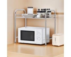 Verstelbaar RVS Magnetronrek voor Aanrecht - Stevige Oven, Toaster en Airfryer Standaard