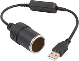 USB-naar-sigarettenaanstekeradapter, 5V USB-naar-12V vrouwelijke adapter, oplaadkabel Geschikt voor auto-aanstekers, dashcams en GPS-apparaten. — thumbnail 1