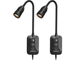 Oplaadbare Leeslamp voor Bed met Handsensor en USB-poort, Dimbaar en 5 Kleuren