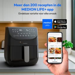 MEDION X20 XL Heteluchtfriteuse (6,6 L, 5 vleesprogramma’s met kerntemperatuursonde, stille DC-motor 1.700 W, 10 programma’s, PFAS-vrij, ILAG coating) — thumbnail 4