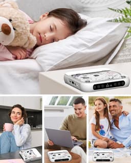 Draagbare Bluetooth-cd-speler met USB-C-snelladen – ultradun en compact – geschikt voor op reis en thuisgebruik – wit — thumbnail 5