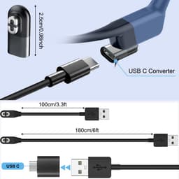 Oplader voor draadloze hoofdtelefoon - 2 stuks - magnetische oplaadkabel - compatibel met diverse modellen — thumbnail 2
