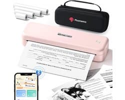 Mobiele Thermische Printer – Draagbare Printer – A4 Printer – Thermoprinters – Compacte Printer – Lichtgewicht 700g – Batterij 2600mAh – Roze