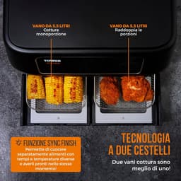Dubbele heteluchtfriteuse met 11 liter capaciteit en digitale bediening — thumbnail 4