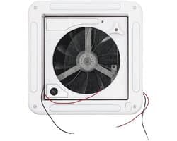 Premium - 12V 8W RV Ventilatieventilator - LED-licht - IP68 Waterdicht - 6 Snelheden - Handmatige bediening - 28x28cm - Caravan Dakafzuigventilator - Ventilatiesysteem - Geschikt voor campers - Wit model