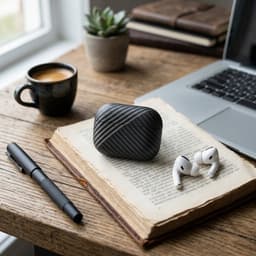 Diepgrijs carbon fiber hoesje voor oordopjes heren dames met streep patroon geschikt voor AirPods Pro 2 hardcase beschermhoes — thumbnail 2