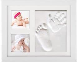 Baby Gipsafdruk - Handen Voeten Set - Herinneringen Maken - Luchtdrogende Klei - 28 x 23 cm - Natuurlijk
