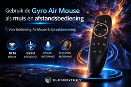 ELEMENTKEY BEAM LITE + Gyro Air Mouse – WiFi Full HD Projector - Mini Beamer – Geschikt voor Netflix 2K / 4K - Home Cinema – Android Systeem – 100 ANSI Lumen- 3000:1 Contrast Ratio - 55W - Airplay / DLNA - Zwart — thumbnail 2