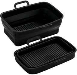 Opvouwbare vierkante Airfryer siliconen kom, 2-pack — thumbnail 3