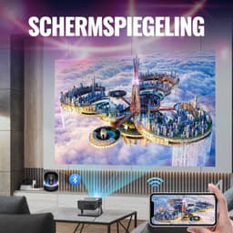 Ccorix® mini beamer pro - Appstore en Google Play Store - Android 14 - Ondersteund: Netflix, YouTube, Videoland, etc. - WiFi, Bluetooth, Screen Mirroring - HD Resolutie 720p - Beamers - Android 14- Zwart - projector — thumbnail 5