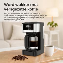 SNJY® Koffiemachine Filterkoffie - Volautomatische Koffiemachine - Espressomachine - Koffiemachines - 900 W - Zwart — thumbnail 5