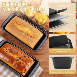 Ynkkvre - Rechthoekige Bakvorm - Koolstofstaal Bakvorm - Gelijkmatig Bruin Bakken En Snelle Warmtegeleiding - 2 Stuks - Voor air fryer En Cake Zilver — thumbnail 3