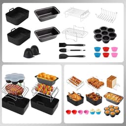 Airfryer Accessoires Set - Geschikt voor Ninja Foodi AF300EU, AF400EU -19-Delige Heteluchtfriteuse Accessoireset — thumbnail 11