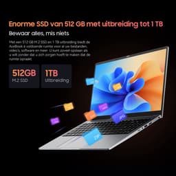 Blackview AceBook 6 Laptop 15,6 inch Full HD - 16 GB RAM - 256 GB + DCM8 15,3" Draagbare Monitor Combinatiepakket, FHD IPS Scherm, 100% sRGB, Dual-band WiFi, Plug & Play, Kantoor Efficiëntie Set (Grijs) — thumbnail 4