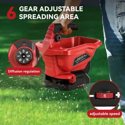 Accu Strooiwagen - Elektrische Strooier - Gazon Onderhoud - 6 Versnellingen - 33 Liter 800m² — thumbnail 4