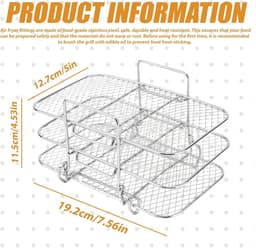 Airfryer accessoires, 3 etages heteluchtfriteuse, Grillrooster voor Ninja Foodi Dual Zone AF300EU/ AF400EU, Air Fryer Rack multifunctioneel, heteluchtfriteuse accessoires — thumbnail 5