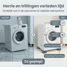 Cheqo® Trillingsdempers Wasmachine - Wasmachine Dempers - Wasmachine Verhoger - Anti Trillingsdempers Wasmachine - Anti Vibratie Dempers Wasmachine - Wasmachine Voetjes - Wasmachine Pootjes - Demper Pads Wasmachine — thumbnail 4