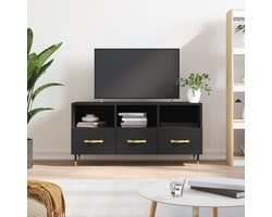 TV-kast - Media meubel - Woonkamer opbergen - Robuust houtmateriaal - 102 x 36 x 50 cm - Zwart